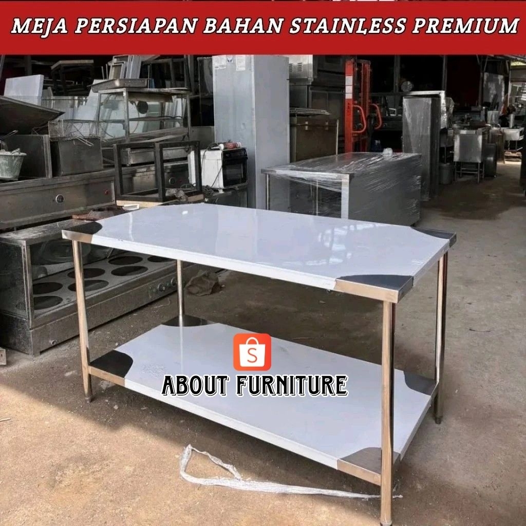 Jual Meja persiapan MBG size 150×70×85 cm / meja stainless / meja 2 ...