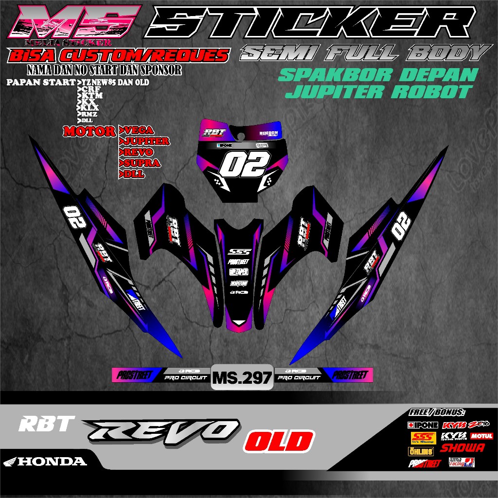Jual COD Sticker STRIPING RBT MOTOR REVO OLD SEMI FULL BODY MOTOR ...