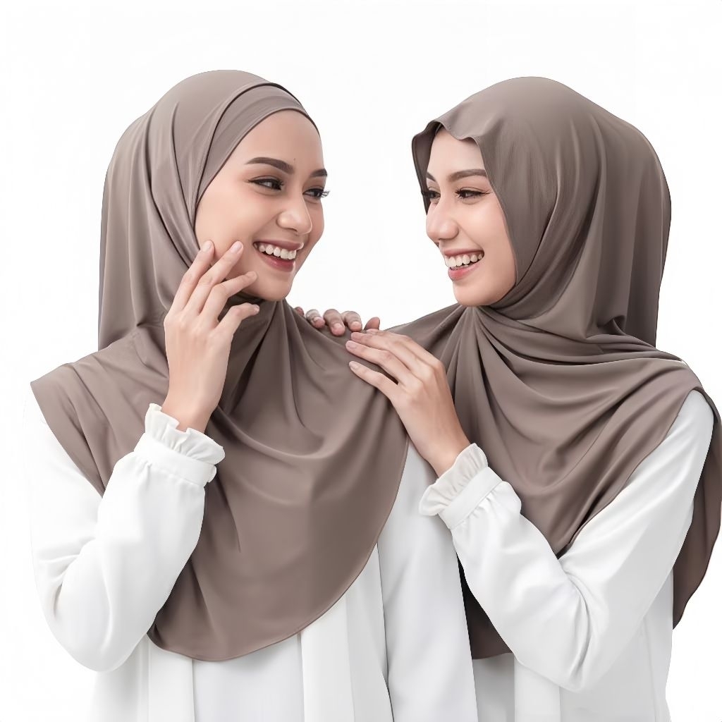 Hijab Instan Inner Jisoo 2in1 / Hijab Pashmina Inner Jisoo Jersey Size L