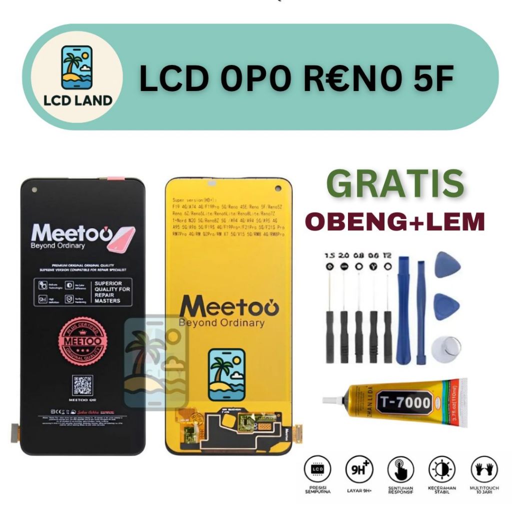 Jual LCD MEETOO OPPO RENO 5F ORIGINAL TOUCHSCREEN FULLSET GRATIS LEM ...