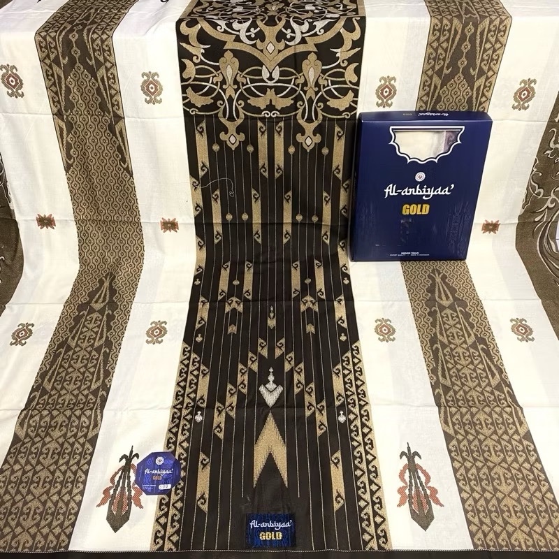Sarung Tenun Al Anbiyaa’ Gold 300 Motif Bhs White Series Pria Dewasa Bahan Katun Rayon Premium