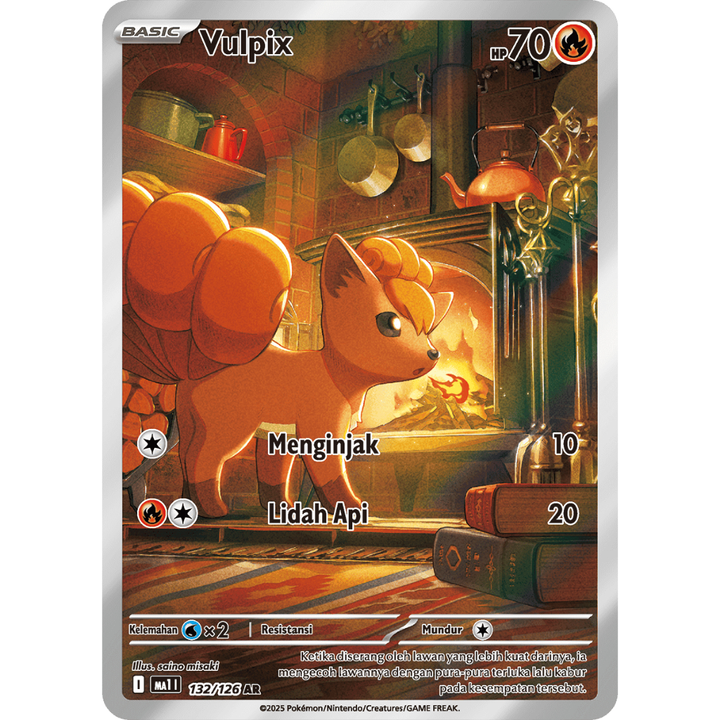 Jual TCG VULPIX AR HOLO 132/126 MA1 Evolusi Mega KARTU CARD POKEMON ...