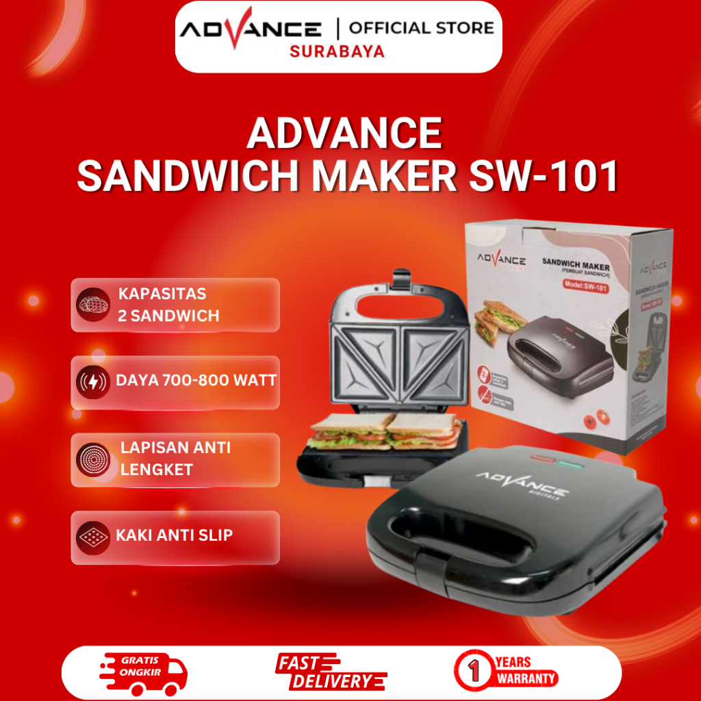 Jual Sandwich Maker Advance SW 101 / Pemanggang Roti ADVANCE SW-101 ...