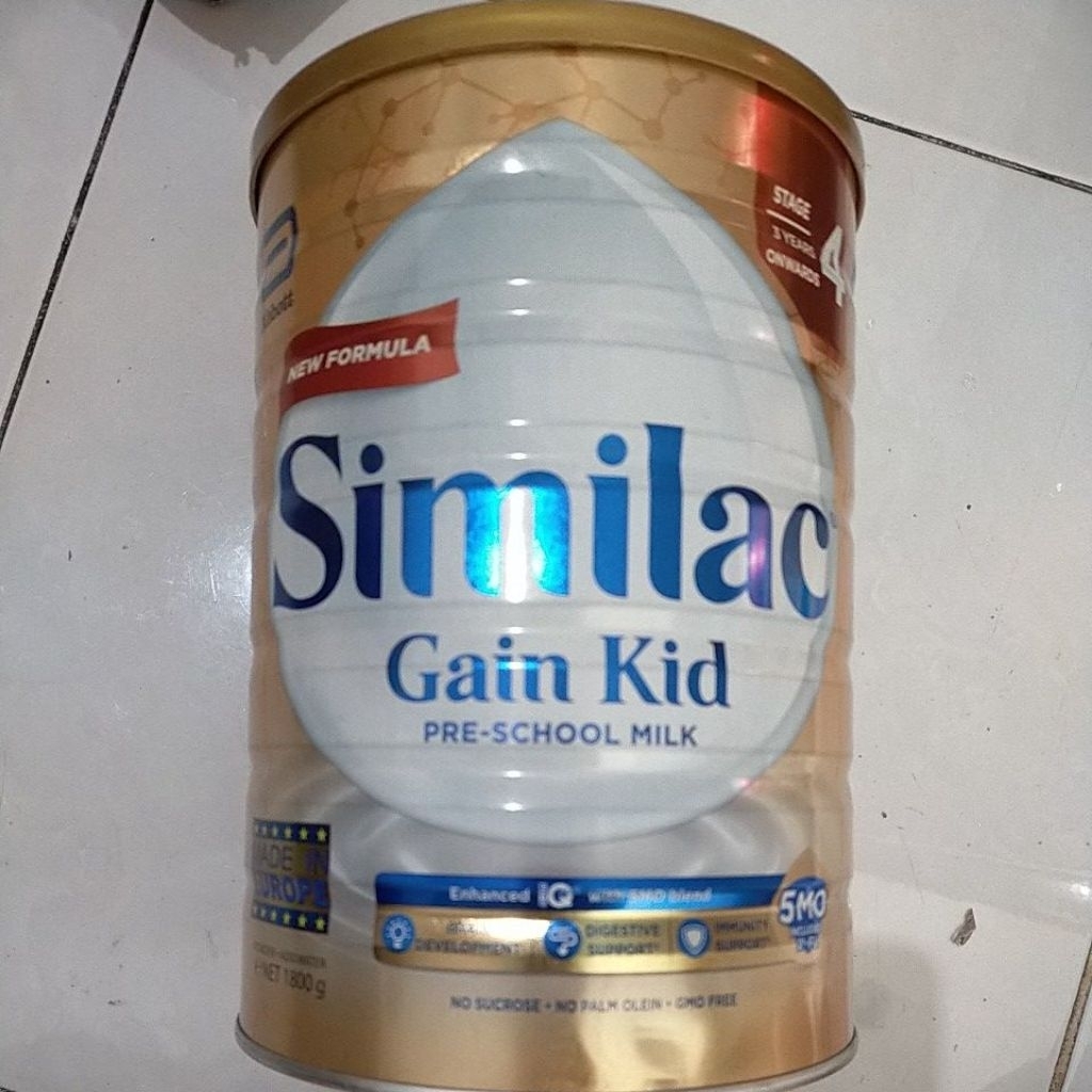 Jual SIMILAC GAIN KID 5MO STAGE 4 PRE-SCHOOL MILK 1.800GRAM | Shopee ...