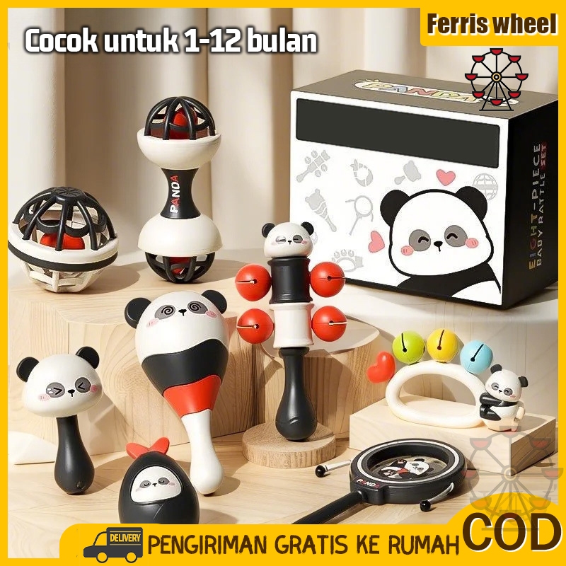 Jual Ferris Wheel Panda Bell 8Pcs/Set Multifungsi Baby Bell BPA Free ...