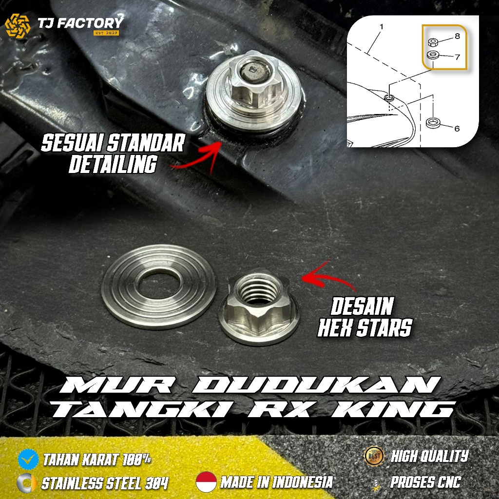 Jual 1 Set MUR TANGKI DUDUKAN TANGKI RX KING RX K Stainless CNC Mur ...