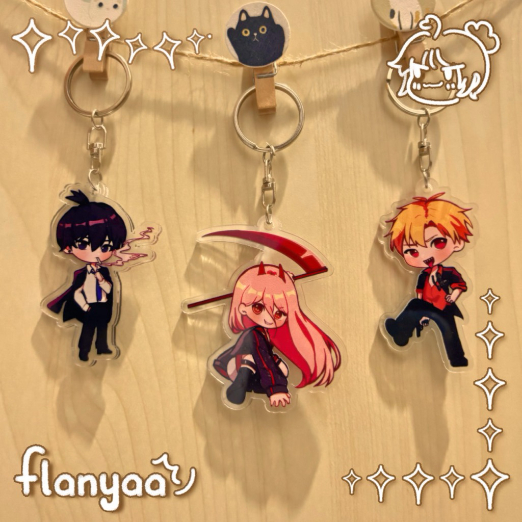 Jual Chainsaw Man Mafia ver. Keychain & Stiker - Denji Power Aki ...