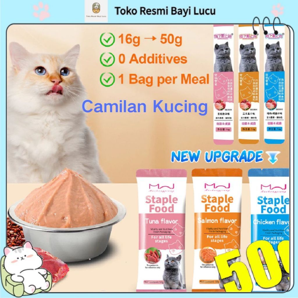 Jual [MADA][50G BIG]Makanan kucing basah Snack Kucing Strip Untuk ...