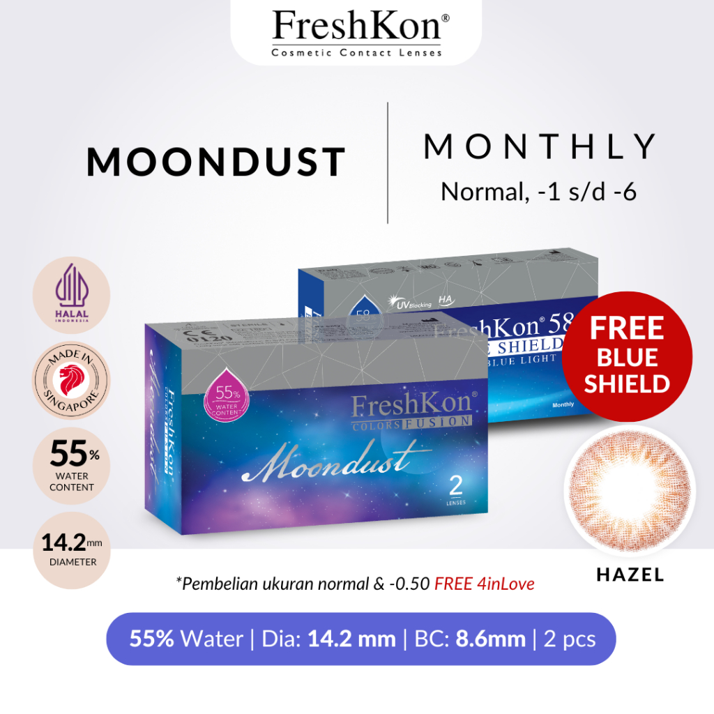 Jual [BUY 1 GET 4] FreshKon® Moondust - Color Monthly/Softlens Warna ...