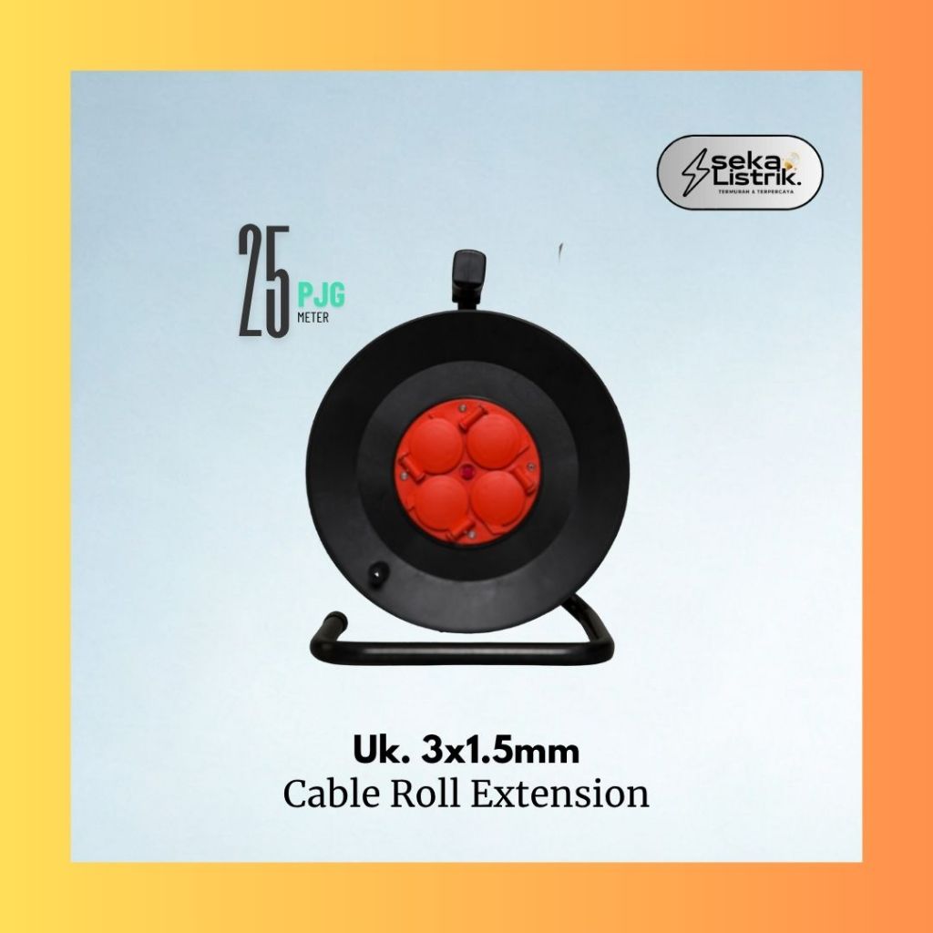 Jual Cable Roll Extension 3x1.5mm Panjang 25 meter Kabel Roll Industri ...