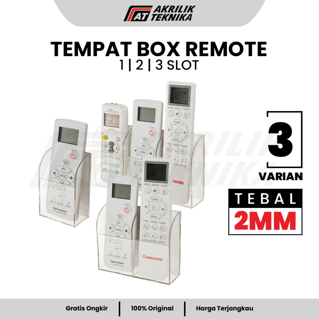 Jual Tempat Box Remote AC TV Akrilik - 1/2/3 Slot | Shopee Indonesia