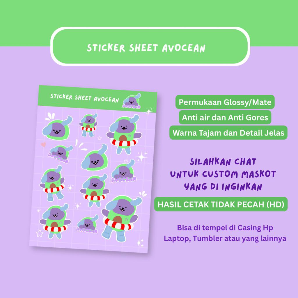 Jual Sticker Sheet Avocean - Dekorasi Sticker GMMTV Cute - Sticker ...