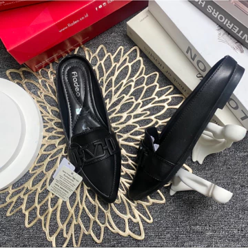 Sepatu Kerja Flatshoes Wanita Branded37 41 Hitam