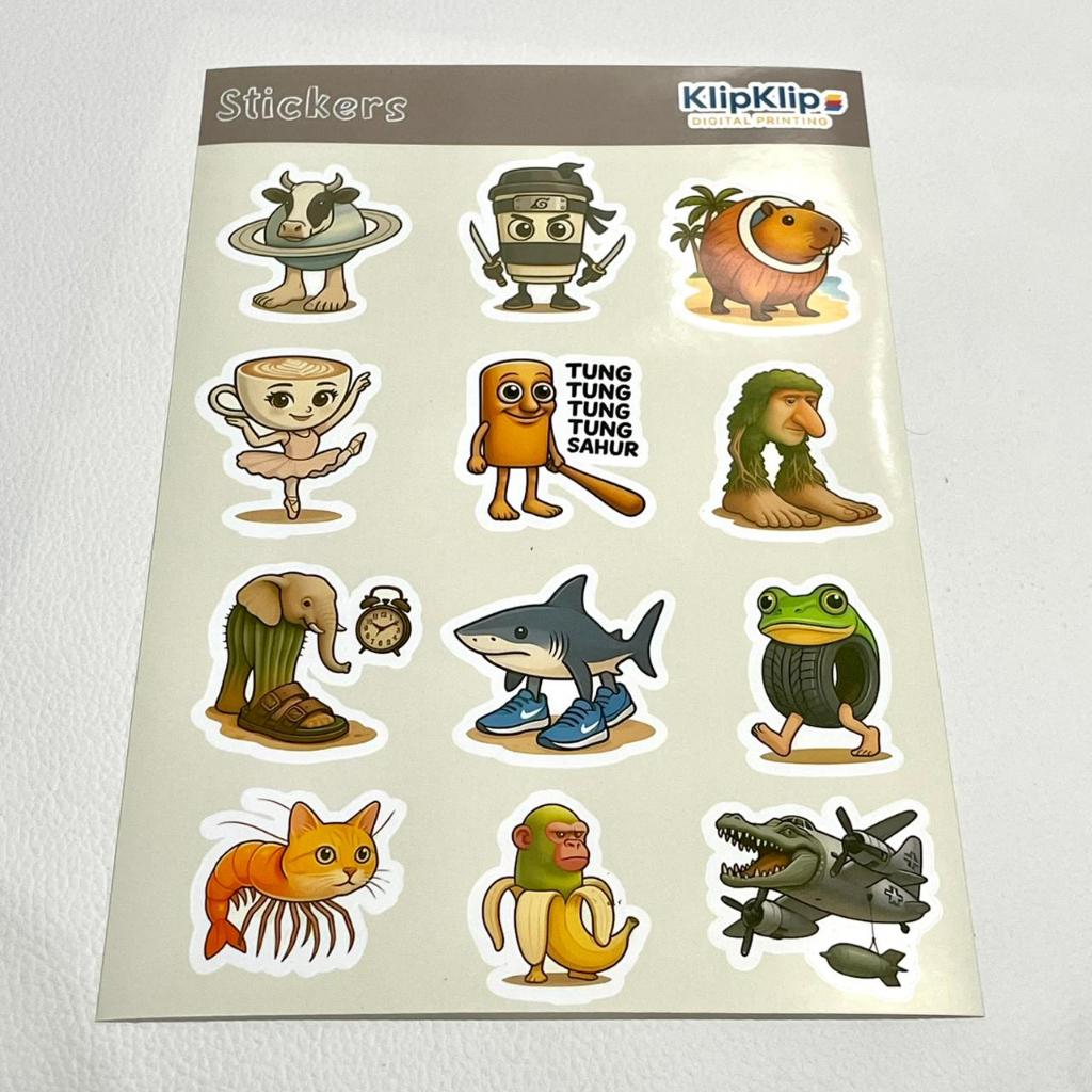 Jual Sticker Pack Brainrot Tungtungtung Sahur Meme Lucu 3–4 cm Laminasi ...