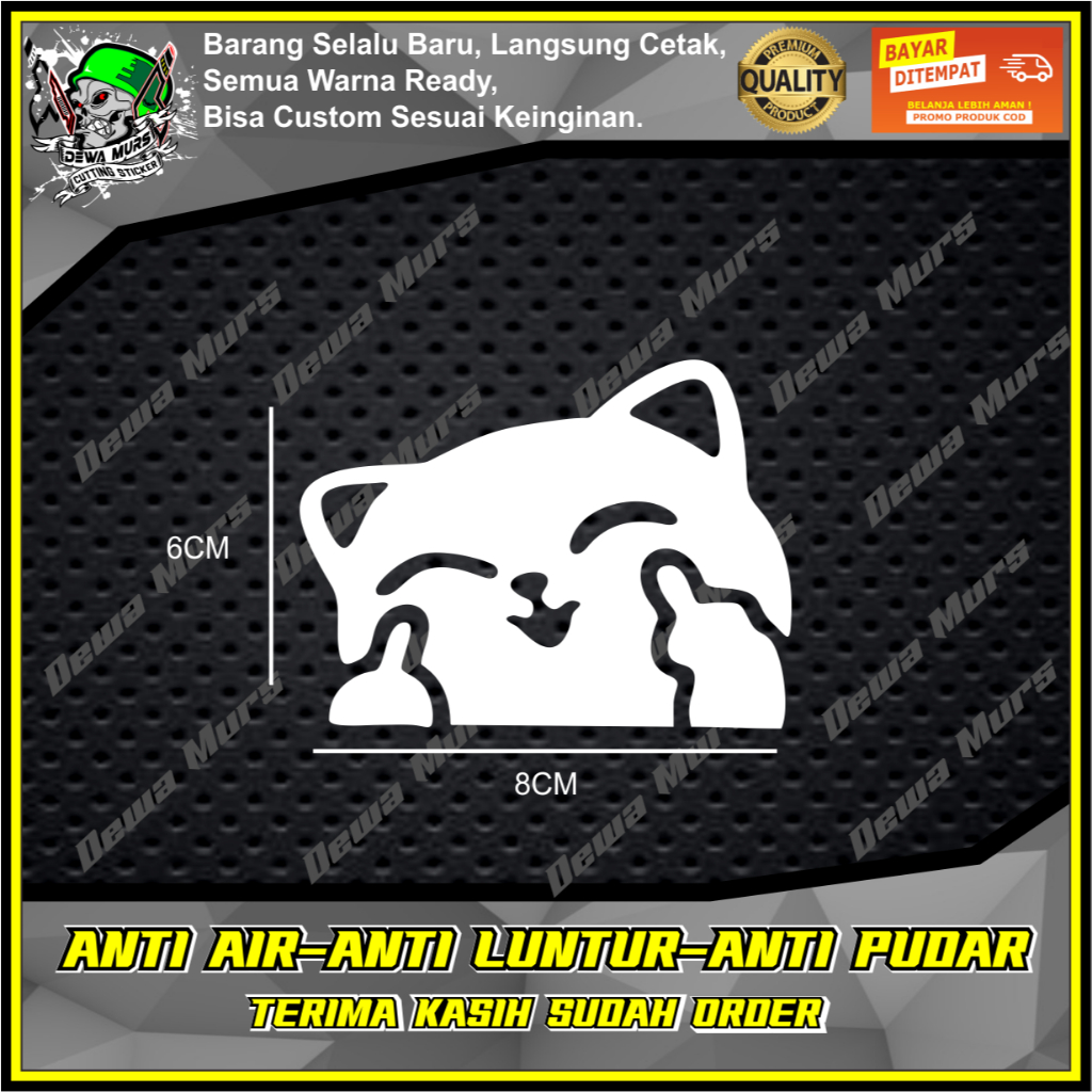 Jual Cutting Sticker KUCING KOCAK Sticker Cocok Buat Motor , Mobil Dan ...