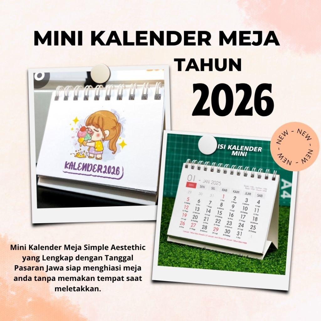Jual [ READY STOCK MURAH ] MINI KALENDER DUDUK 2026 / MINI KALENDER ...