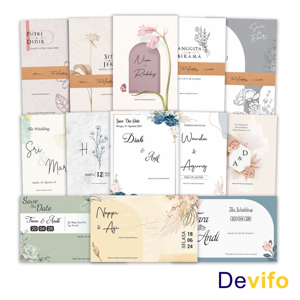 Sample Undangan Pernikahan Devifo  Satu Paket