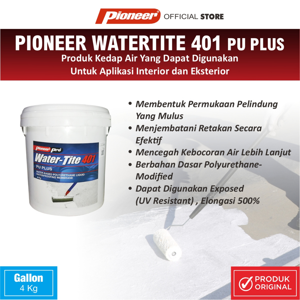 Jual PIONEER - Watertite 401 Plus 4 Liter Pail PU Waterproofing Membran ...