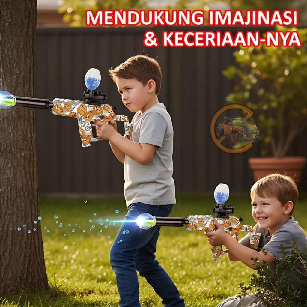 Jual Mainan anak M249, Kriss Vector Long Range Gel Blaster Light and ...