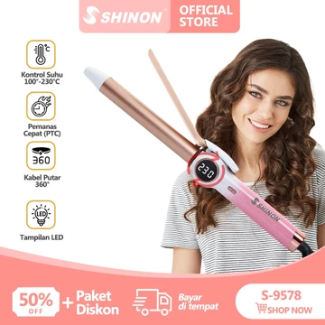 SHINON SH 9149 2 In 1 Catokan Curly Rambut Wanita Straightener Curler Pelurus Rambut Ion
