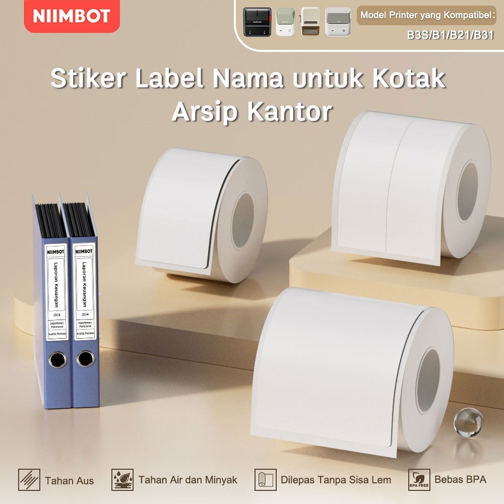 Jual Niimbot B1/B21/B3S/B31/B4 Kertas Label Kantor Kertas Label Termal ...