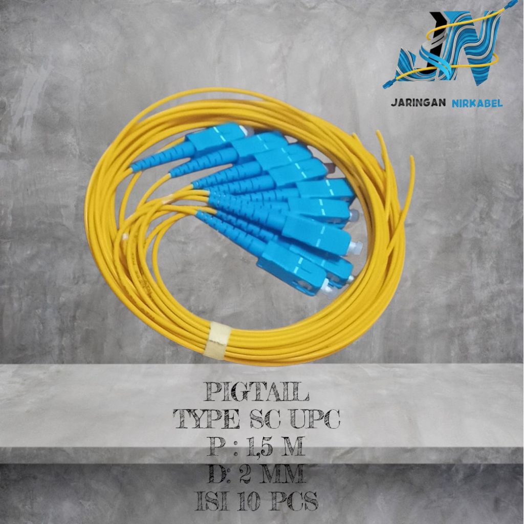 Jual Pigtail SC UPC 2 mm 1,5 m // harga 10 pcs Pigtail Fiber optic 2 ...