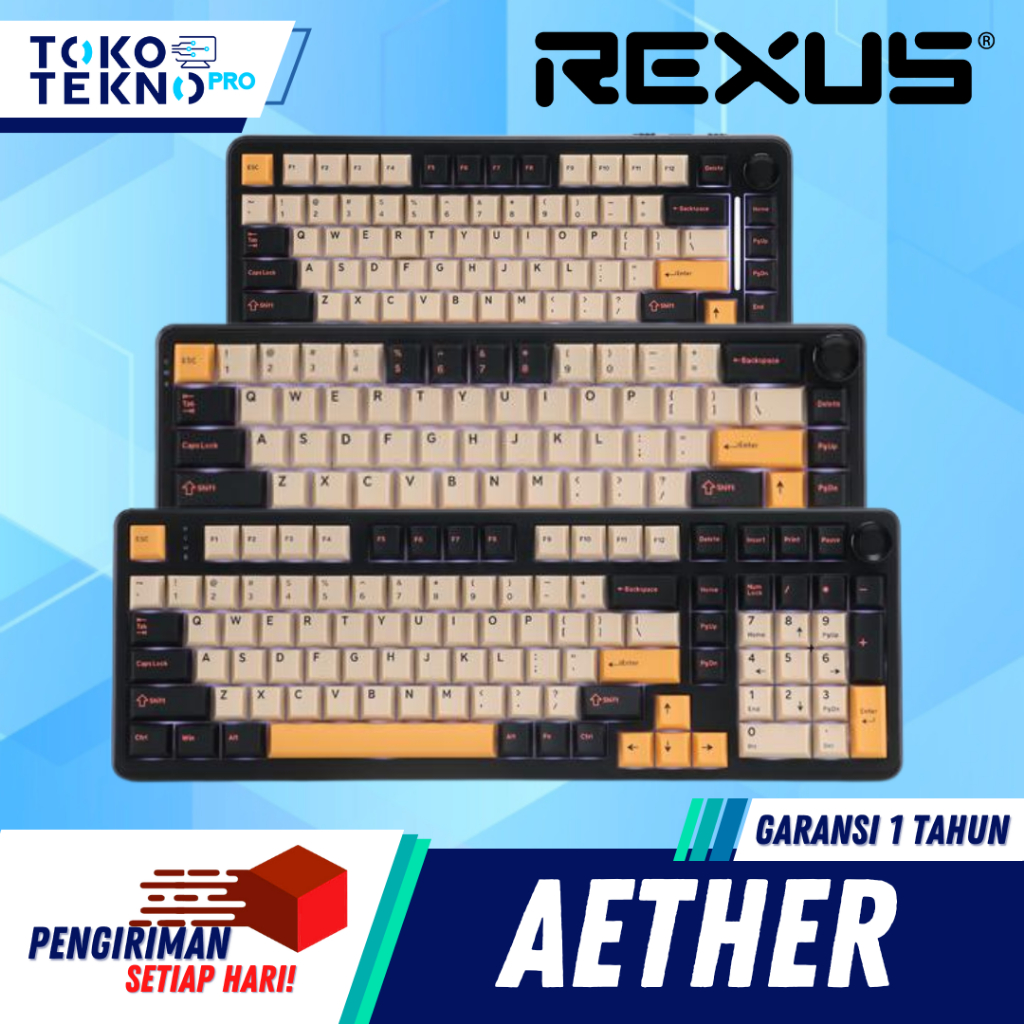 Jual Rexus Aether Keyboard Gaming Mechanical Wireless Tri Mode ...