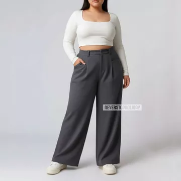 Celana ELENA Kulot Wanita High Waist Jumbo Bahan Semiwol – Loose Pants Korea Casual Formal Anti