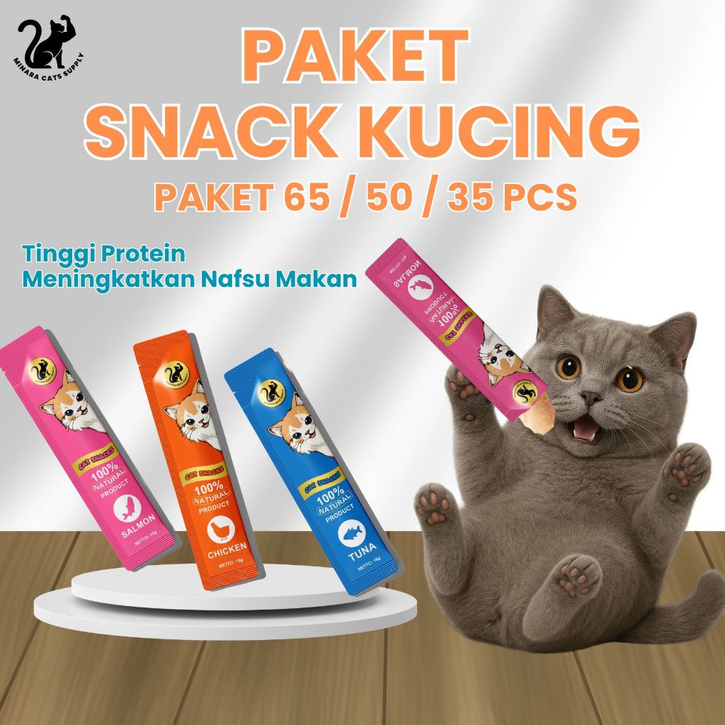 Jual Snack Kucing Paket 65 & 50 PCS Creamy Treats | Makanan Kucing ...
