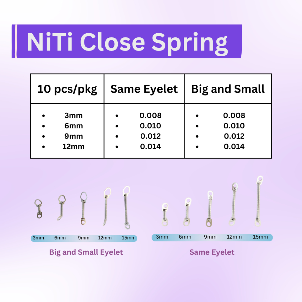 Jual Niti Close Spring Big and Small Eyelet Orthodontic 10 Pcs Pack ...