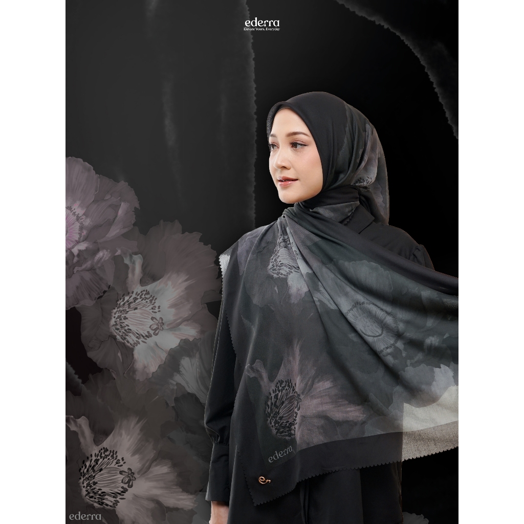 Ederra Poppy Scarf Hijab Segi Empat Hijab Motif