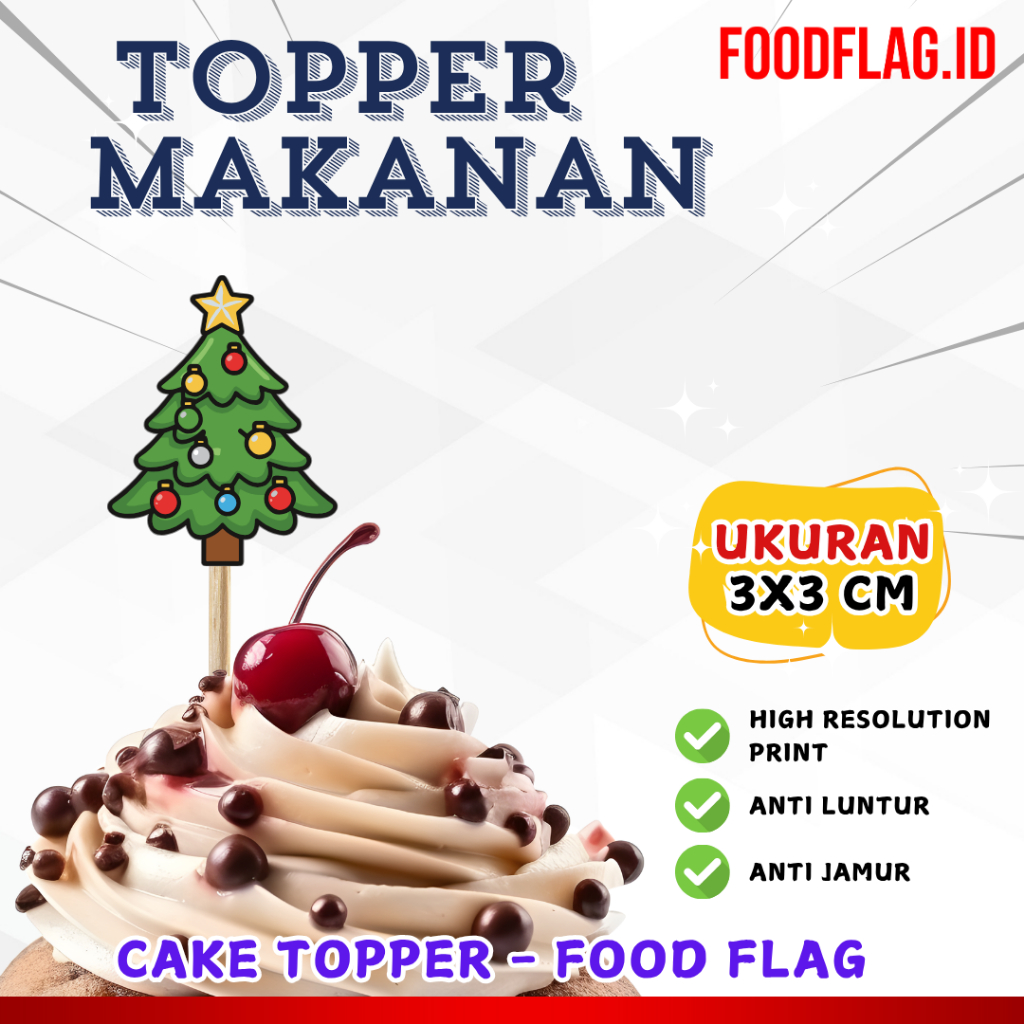 Jual Topper Custom Bentuk - Ukuran 3x3 cm cocok untuk hiasan kue ...