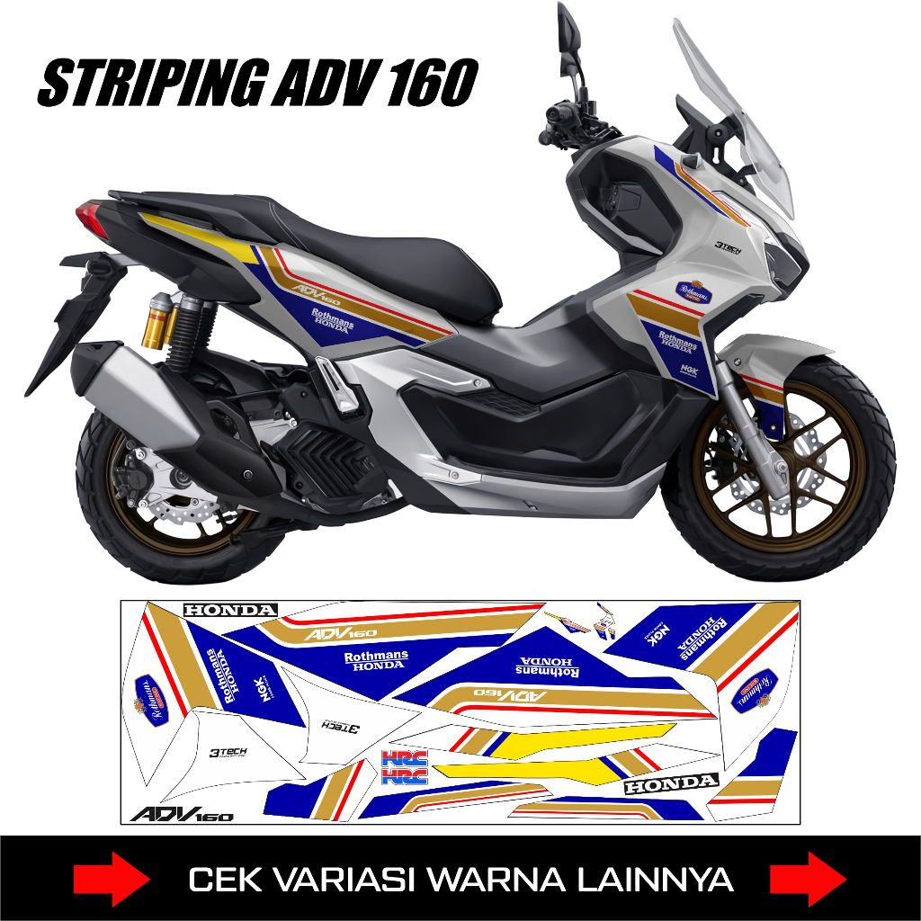 Jual Striping Honda Adv 160 Glossy Vinyl Livery Rothman/Decal Sticke ...