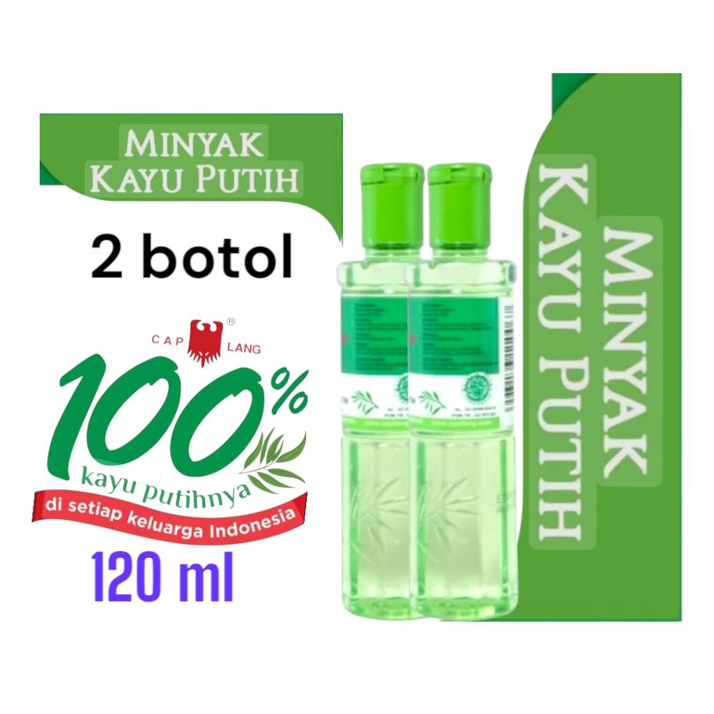 Jual Paket hemat 2 botol minyak kayu putih jumbo ukuran 120 ml exp 2030