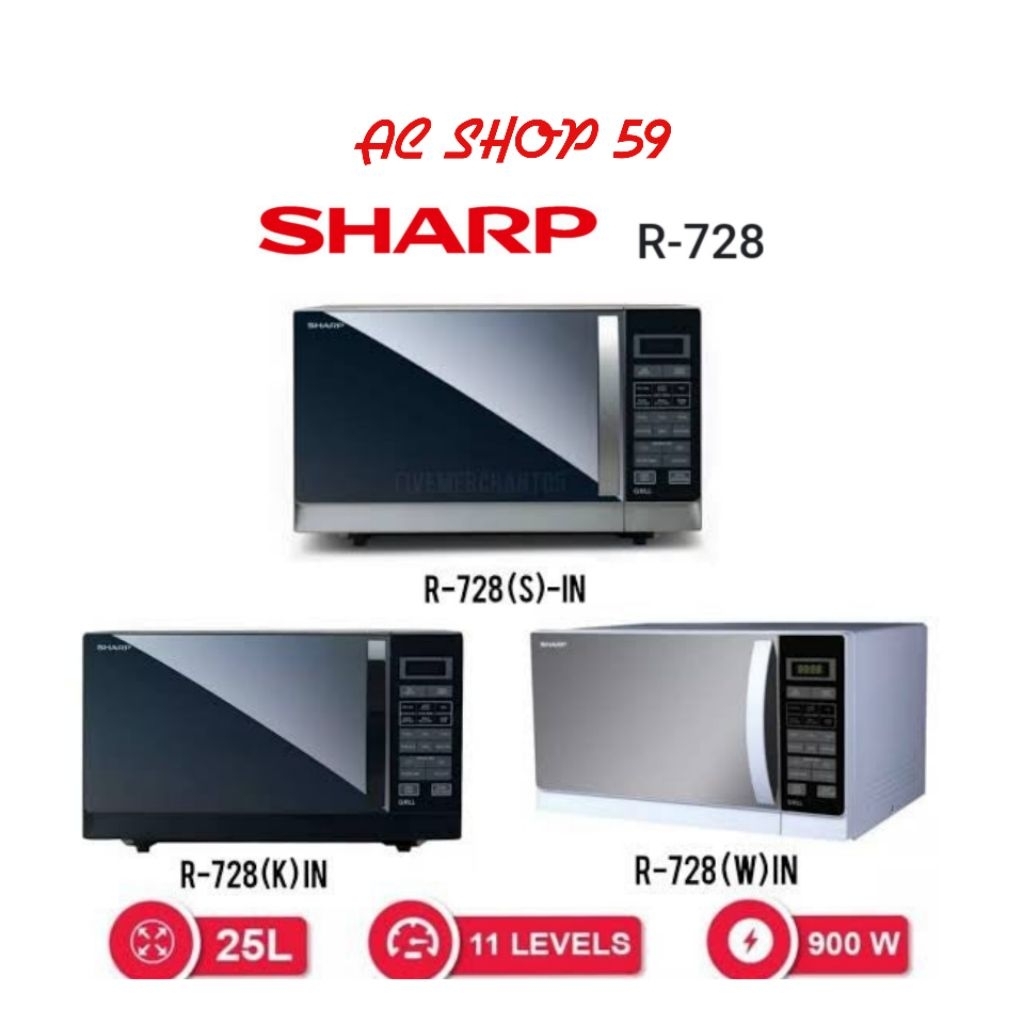 Jual SHARP R728K-IN Compact Grill Microwave Oven 25L Hendle & Glass ...