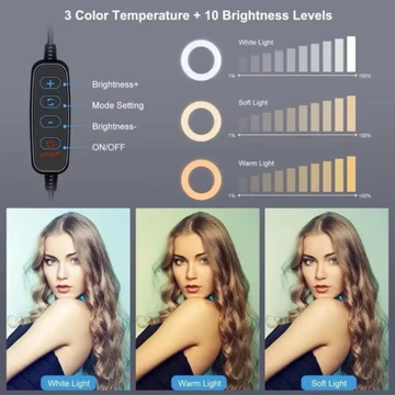 Ringlight Selfie 16cm Tripod 2 Holder Hp Lampu Selfie Ring Light Selfie Lampu Tik Tok Vlogger 3