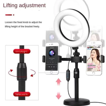 Ringlight Selfie 16cm Tripod 2 Holder Hp Lampu Selfie Ring Light Selfie Lampu Tik Tok Vlogger 3