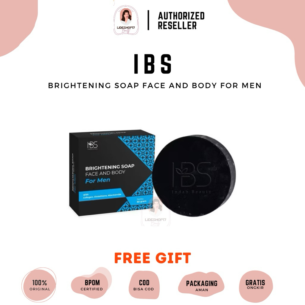 glutathione and ibs Jual [LIDESHOP] IBS Facial Wash For Men With Glutathione Sabun Muka Cowok  50gr ( 50gr x 1pc hitam )