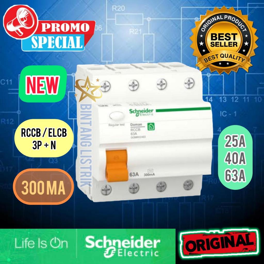 Jual ORIGINAL SCHNEIDER RCCB / ELCB 3P 25A 40A 63A DOMAE 300MA 3 POLE ...