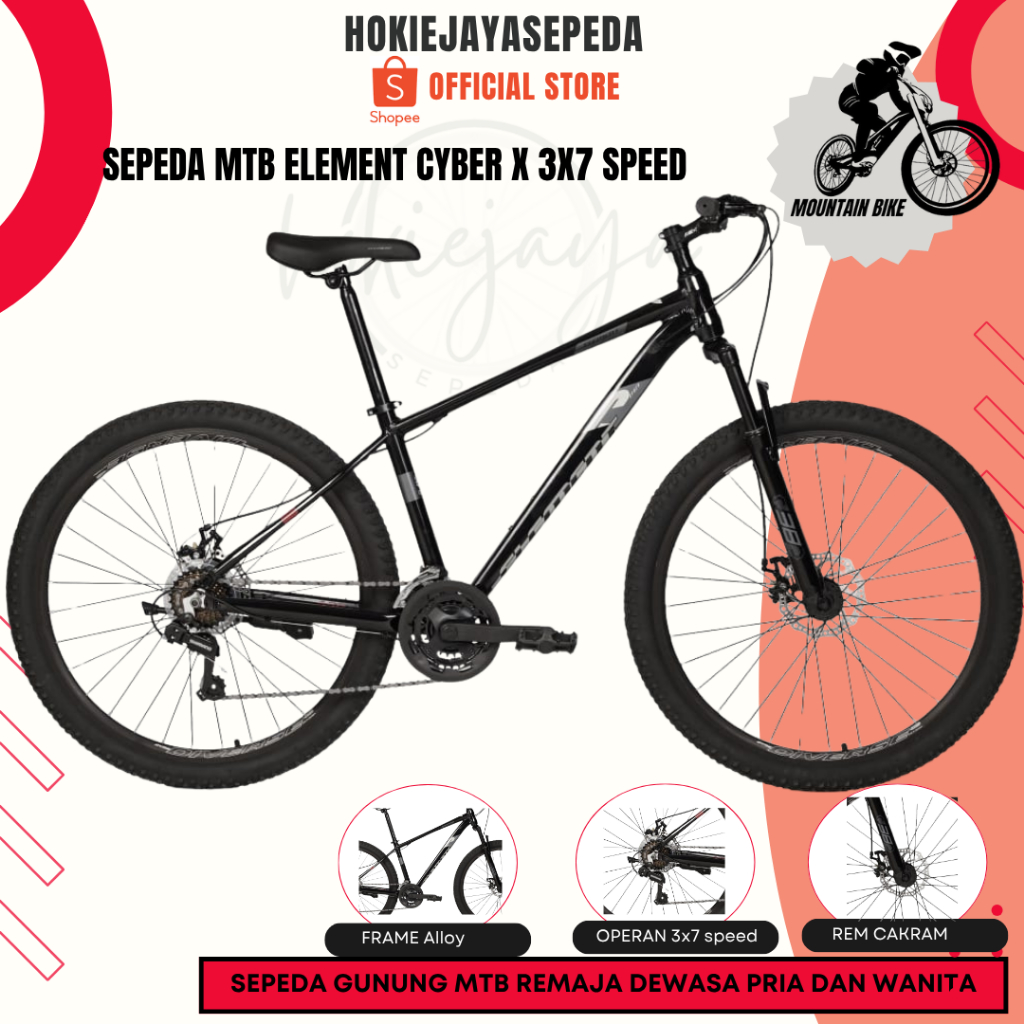 Jual Sepeda gunung 27,5 ELEMENT CYBER X Operan 3X7 speed - Disc Brake ...