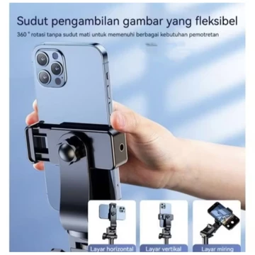 M1 Tripod Kokoh Full Besi Tripod Handphone Chrome 2 1 Meter Holder Hp