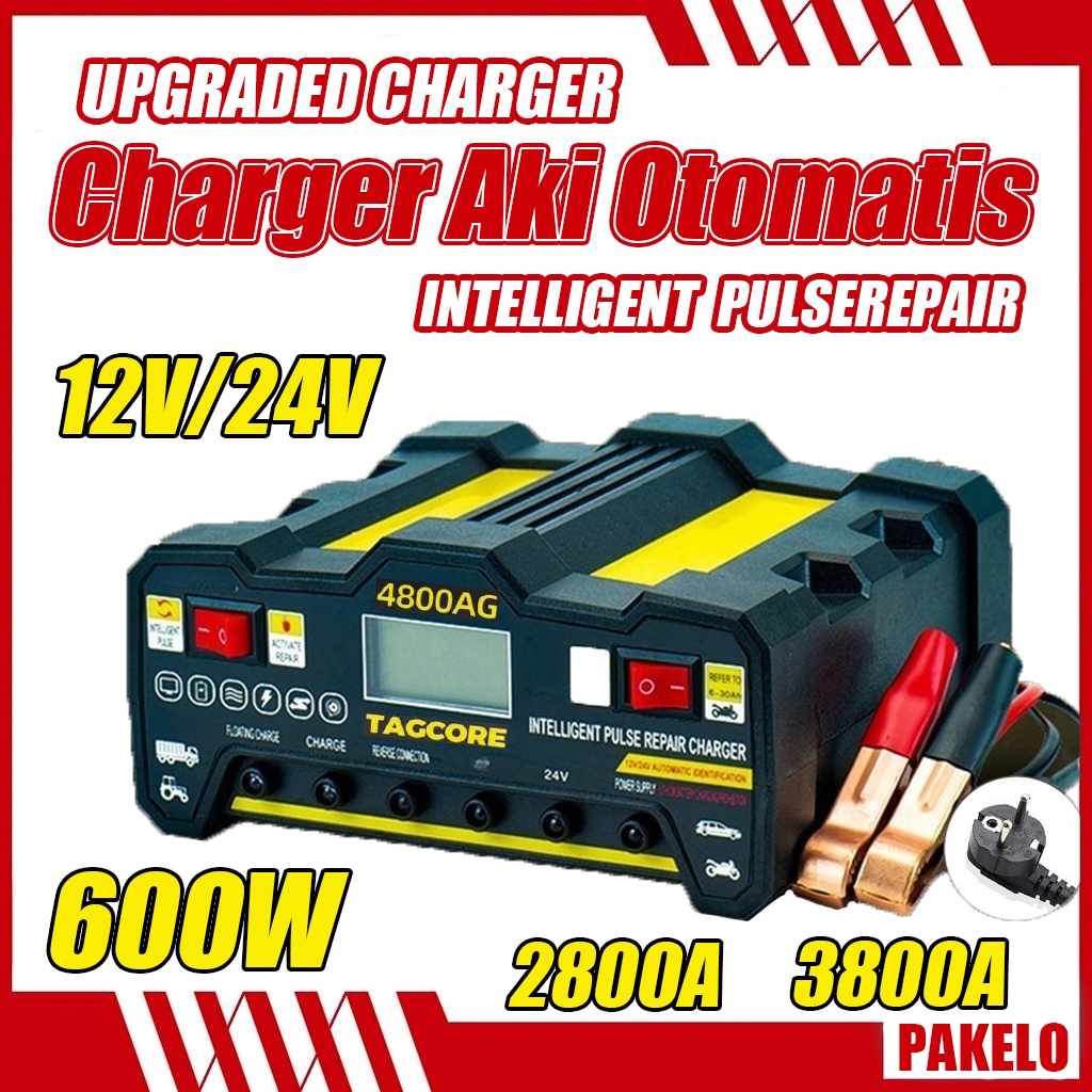 Jual Charger Otomatis Aki/12V/24V/600W/4800AG/Alat Cas Aki Motor Dan ...