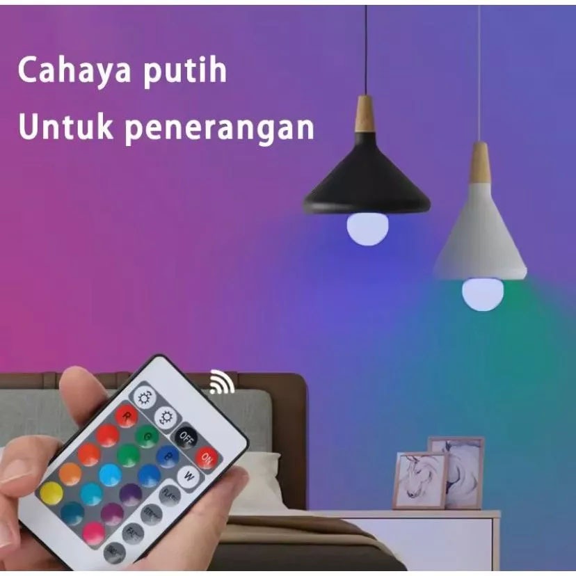 Jual RGBW LED BULB 7W / LAMPU BOHLAM LED RGB REMOTE CONTROL 16 WARNA ...