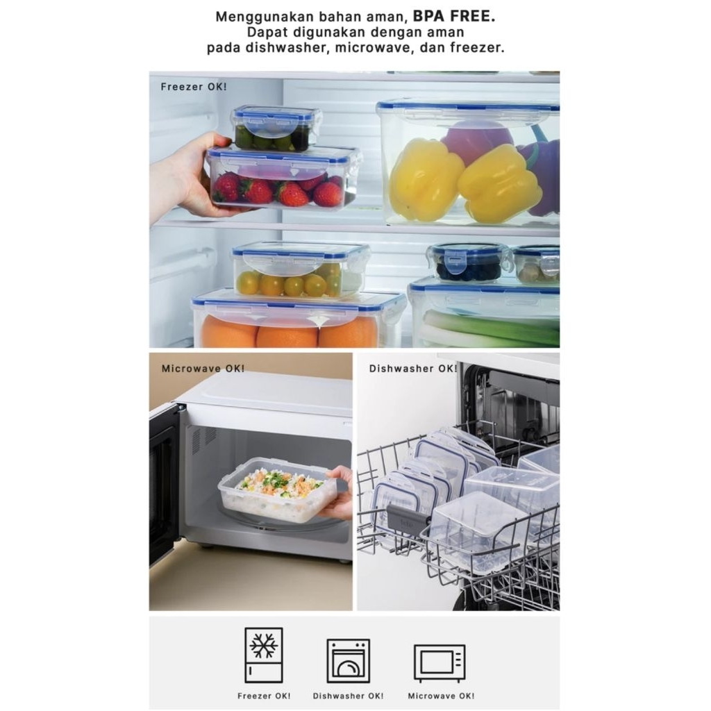 Jual LOCK & LOCK HPL818SHP Classic Gift Set BESAR Isi 6 Pcs Kotak Makan ...