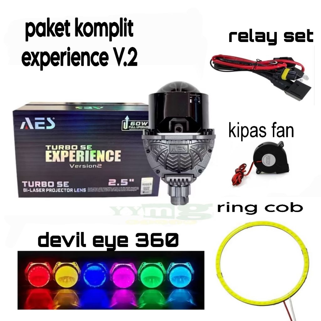 PAKET BILED AES RGB  AES EXPERIENCE V2 70 WATT LENGKAP AES TURBO SE 2.5 INCH SATUAN