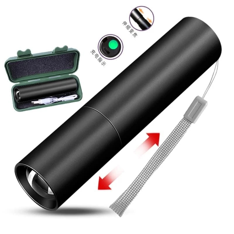 Jual Free Box) Lampu Senter Led Mini Zoom Portable Super Terang Jarak ...