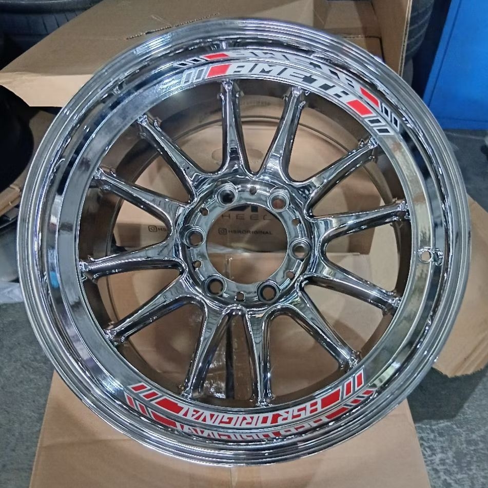 Jual HSR WHEEL AMETH RING 18 X 9,5 PCD 6X139,7 ET0 CHROME VELG PAJERO ...