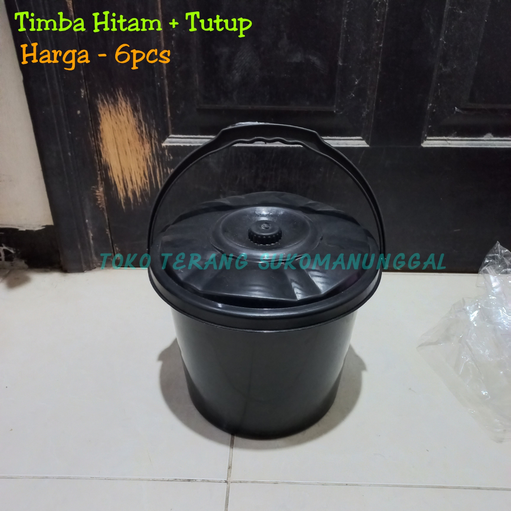 Jual 6PCS Timba hitam + tutup timbo hajatan berkatan syukuran ember ...