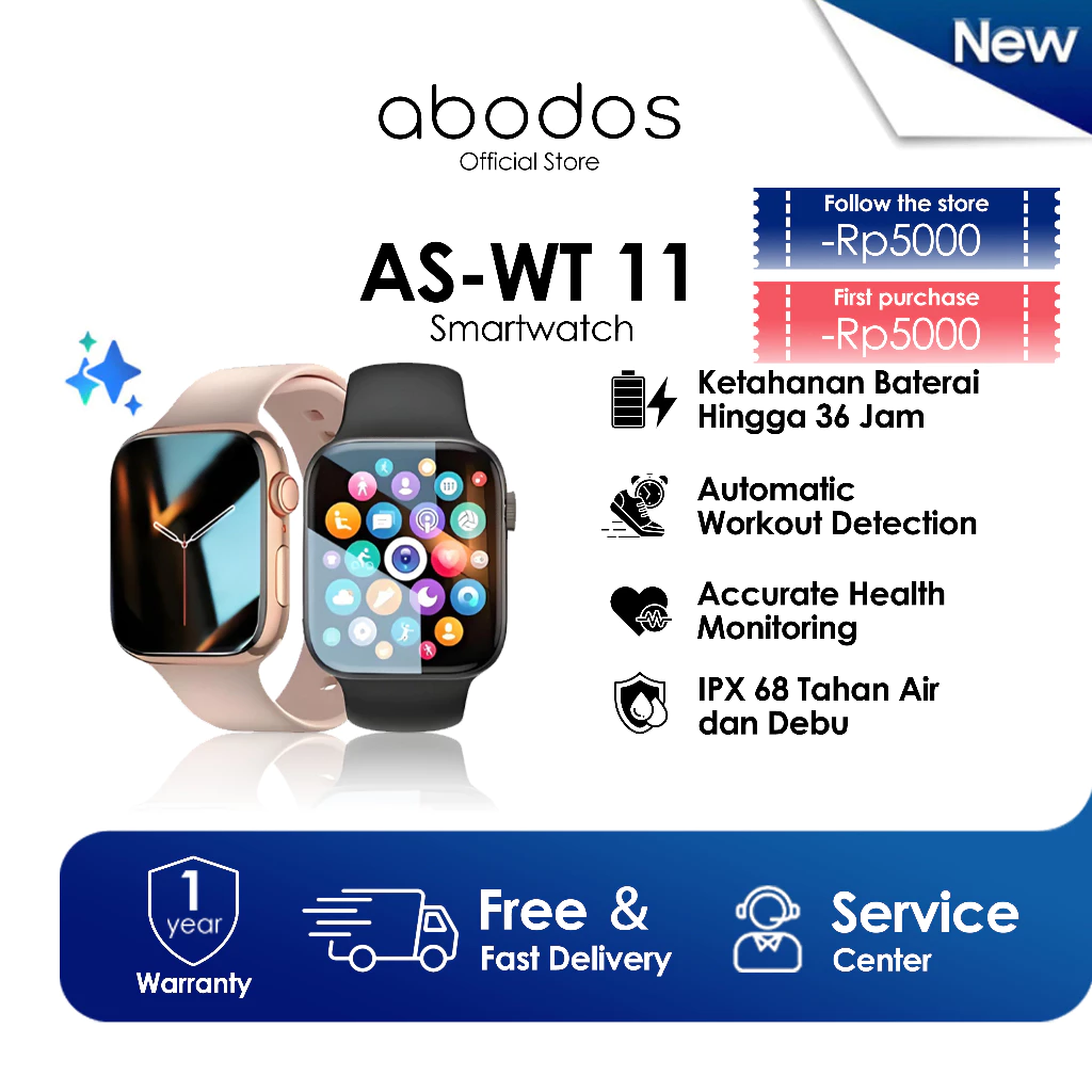 Abodos Smartwatch Pro 6: Teman Setia Aktifitas Harian & Olahraga Anda
