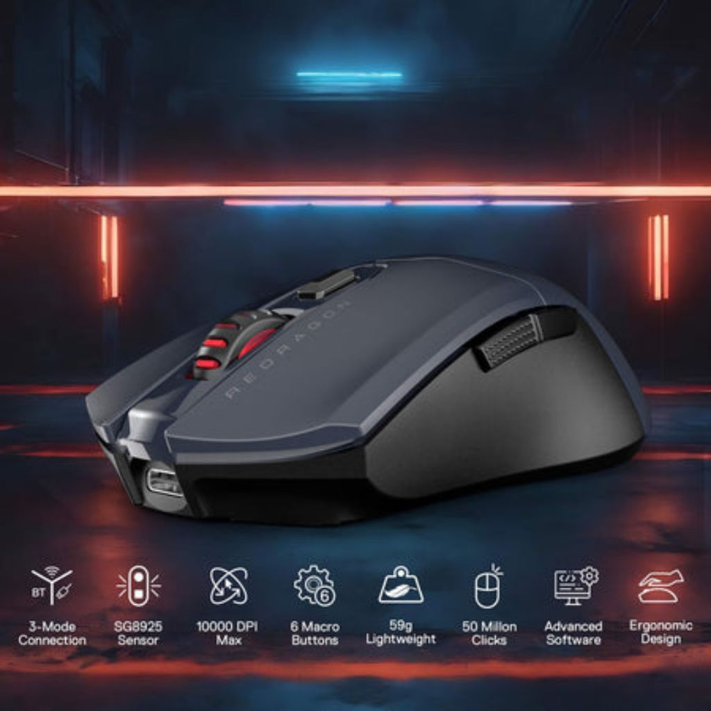 Jual Redragon FYZU M995 LIT Wireless Gaming Mouse 10K DPI Rechargeable ...